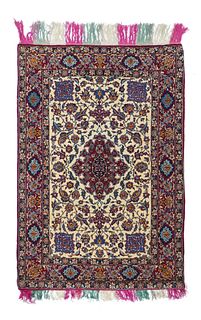 Vintage Isfahan Rug, 3’4” x 5’ (1.02 x 1.52 M)