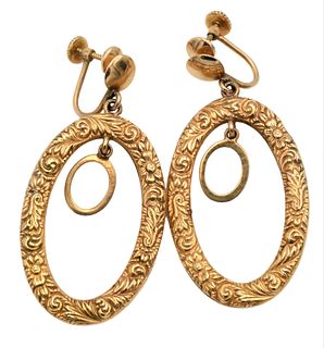 Pair 14 Karat Yellow Gold Earrings