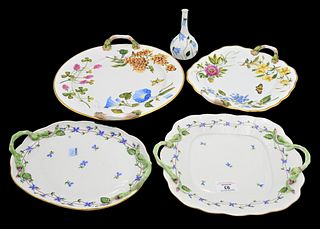 Five Herend Platters with Handles