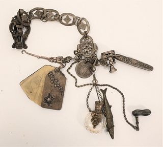Silver Chatelaine with Crystal Perfume