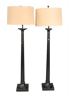 A Pair of Contemporary Metal Floor Lamps