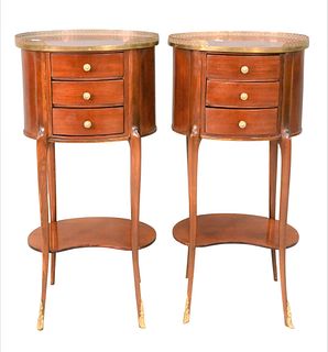 A Pair of Mahogany Louis XV Style Stands