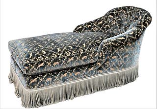 Scalamandre Sibtain Velvet Custom Upholstered Chaise Lounge