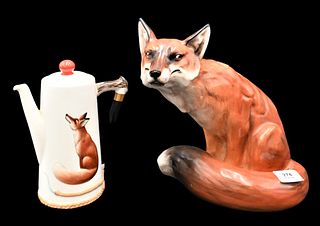 Two Royal Doulton Fox Porcelain Pieces