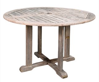 Round Outdoor Teak Dining Table