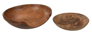 Two Burlwood Treen Bowls