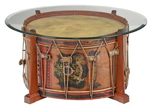 19th Century Bass Drum Converted to Table 