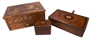 Group of Three Inlaid Boxes