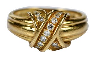 Tiffany & Co. 18kt. "Signature X Kiss Ring"