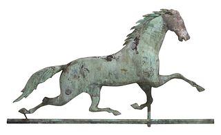 American Folk Art Patinated Running Horse Weathervane