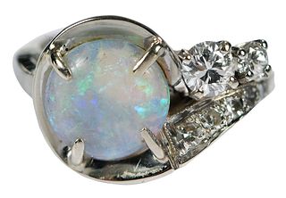14kt. Opal and Diamond Ring