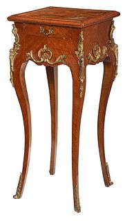 Louis XV Style Burlwood Brass Mounted Side Table