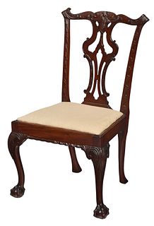 Fine Chippendale Carved Mahogany Side Chair