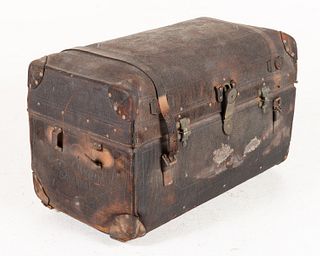 George S. Owens Leather Trunk, 19th Century