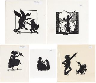 Group of 5 Helen Hatch Inglesby Silhouette Scenes