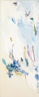 Elizabeth Dow, Blue & White Abstract, Oil on Canvas