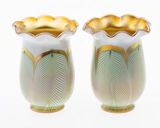 2 Iris Glass Shades by Fostoria