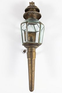 Brass and Glass Carriage Lantern, 19th C
