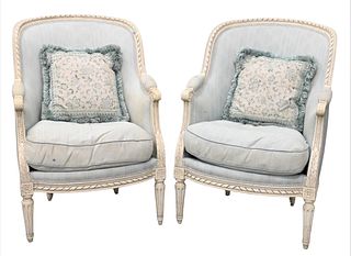 A Pair of Louis XIV Style Bergeres