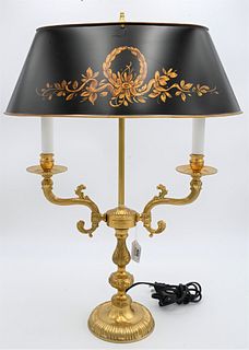 Contemporary Custom Large Brass Bouillotte Table Lamp