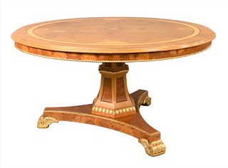 Regency Style Inlaid Parcel Gilt Center Table
