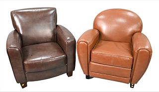 Two Leather Easy Chairs