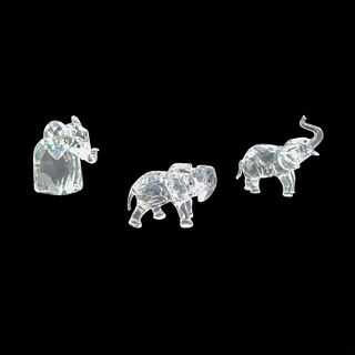 3pc Swarovski Crystal Figurines, Good Luck Elephants