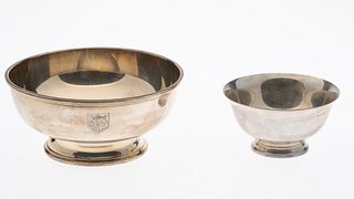 Large and Small Sterling Silver Revere Style Bowls