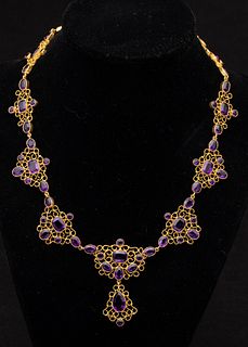 14k Gold and Amethyst Necklace, 19th Century