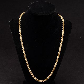 21 in. 14k Gold Spiral Rope Chain Necklace