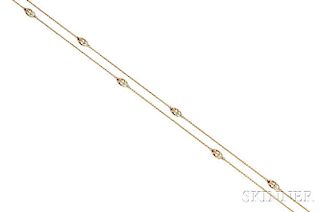 18kt Gold and Enamel Chain Necklace