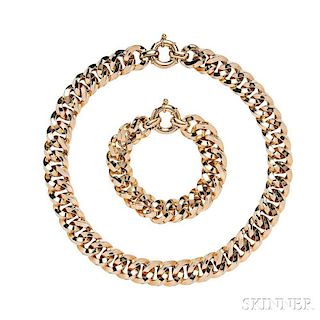14kt Gold Necklace and Bracelet,