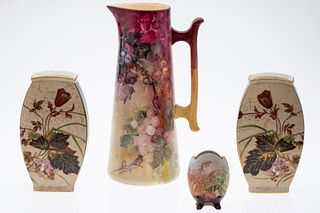 Group of Floral Decorated Ceramic Articles
