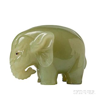 Carved Serpentine Elephant