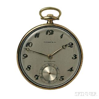 Art Deco Platinum and 18kt Gold Pocket Watch, Tiffany & Co.
