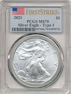 2021 American Silver Eagle First Strike PCGS MS70 