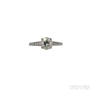 18kt White Gold and Diamond Solitaire Ring, Shreve, Crump & Low