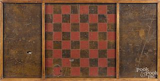 Painted pine gameboard, ca. 1900, 26 3/4'' x 13 1/2''.