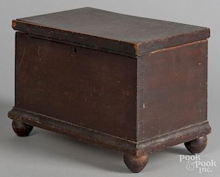 Pennsylvania miniature walnut blanket chest, 19th c., 8 1/4'' h., 12 1/4'' w.