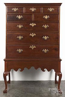 Pennsylvania Queen Anne walnut chest on frame, the top ca. 1770
