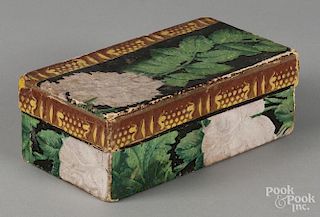 Philadelphia wallpaper box, 19th c., bearing the stamp of Mounier & Lallou, 2 3/4'' h., 8'' w.