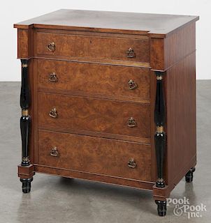 Max Harbt cabinet made rosewood and burl lingerie chest, signed and dated 1952, 28'' h., 25 3/4'' w.