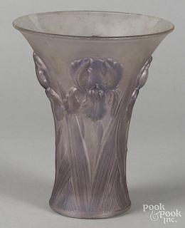 Josef Inwald Weil Barolac frosted iris Czechoslovakian vase, early 20th c., 9 1/2'' h.