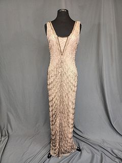 Art Deco Style Beaded Evening Dress-Sz6