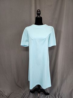 Vintage Turquoise Polyester Sheath Dress