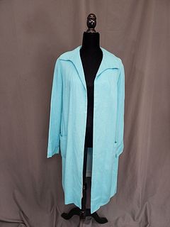 Vintage Turquoise Linen Blend Jacket