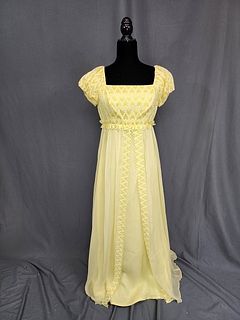 Vintage c1970s Yellow Prom Gown