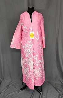 Vintage Pink Zip Up Quilted Robe