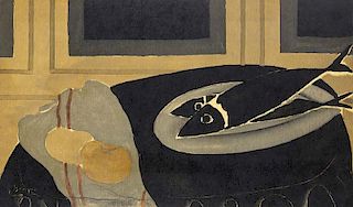 Braque, Georges
Les poissons noirs. Farblithograph