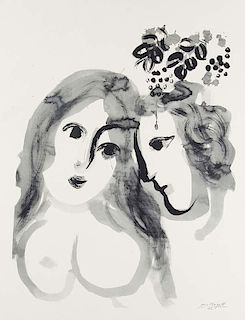 Chagall, Marc
Les amoureux. (1956). Offsetlithogra
